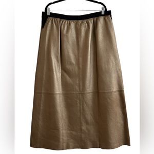 Bagatelle Gold Plus Size Leather Midi Skirt (20)